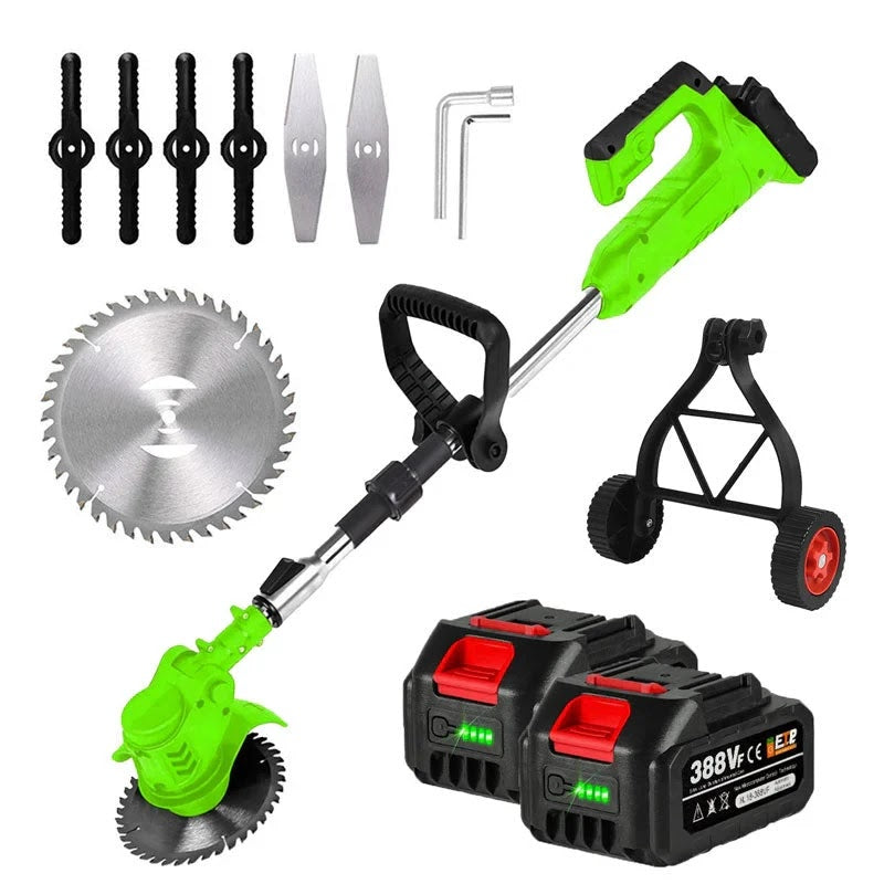 Cordless Grass Strimmer – Battery Powered Garden Trimmer with Steel Blades