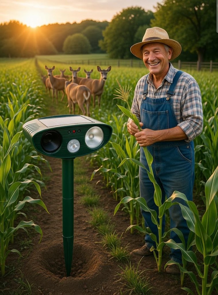 Ultrasonic Solar Deer Repeller – Motion Sensor Animal Deterrent for Garden & Yard