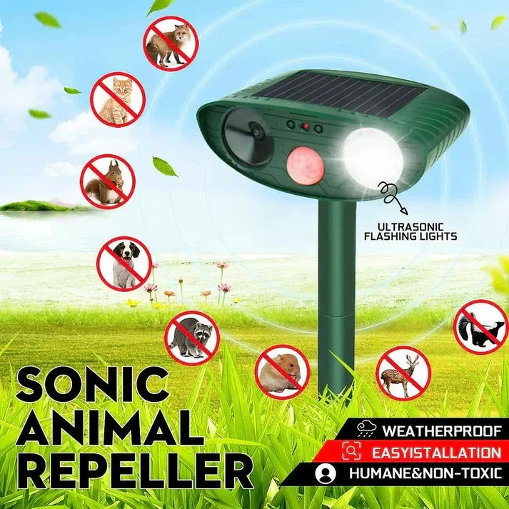 Ultrasonic Solar Deer Repeller – Motion Sensor Animal Deterrent for Garden & Yard