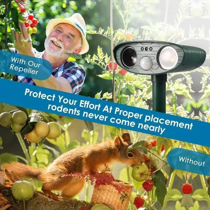 Ultrasonic Solar Deer Repeller – Motion Sensor Animal Deterrent for Garden & Yard