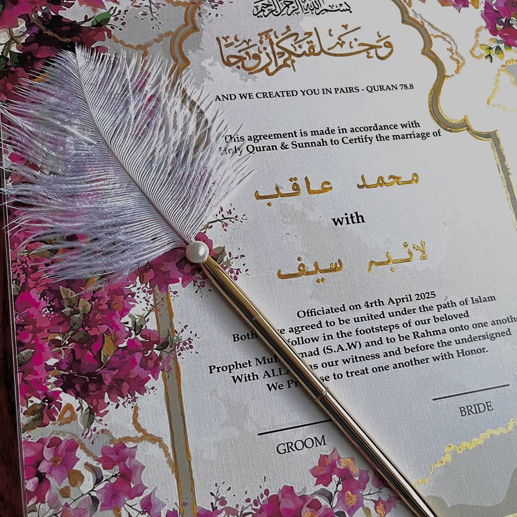 A4/A3 Luxury Nikkah Certificate, Islamic Wedding Contract/Marriage Certificate