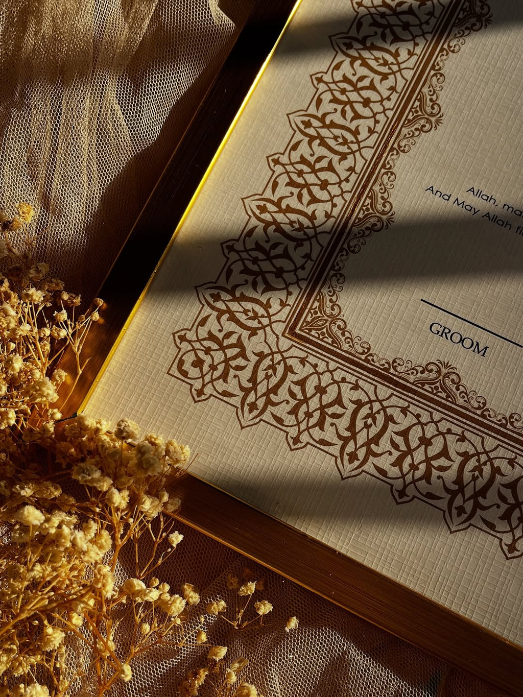 A4/A3 Luxury Nikkah Certificate, Islamic Wedding Contract/Marriage Certificate