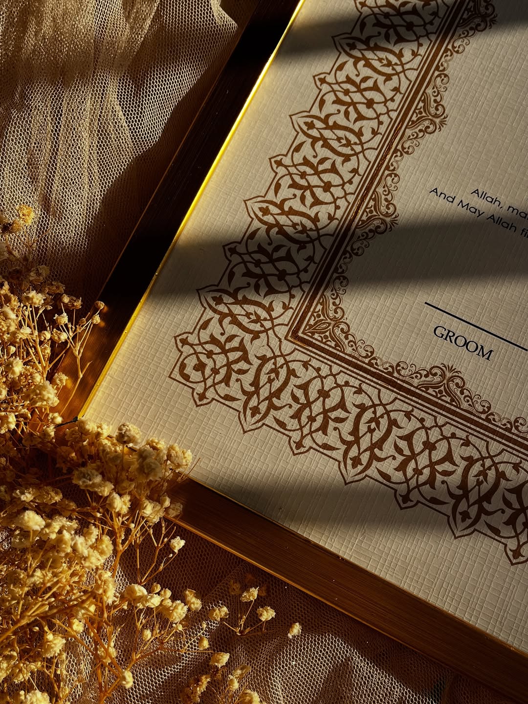 A4/A3 Luxury Nikkah Certificate, Islamic Wedding Contract/Marriage Certificate