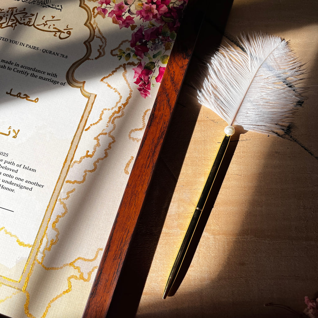 A4/A3 Luxury Nikkah Certificate, Islamic Wedding Contract/Marriage Certificate