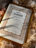 A4/A3 Luxury Nikkah Certificate, Islamic Wedding Contract/Marriage Certificate