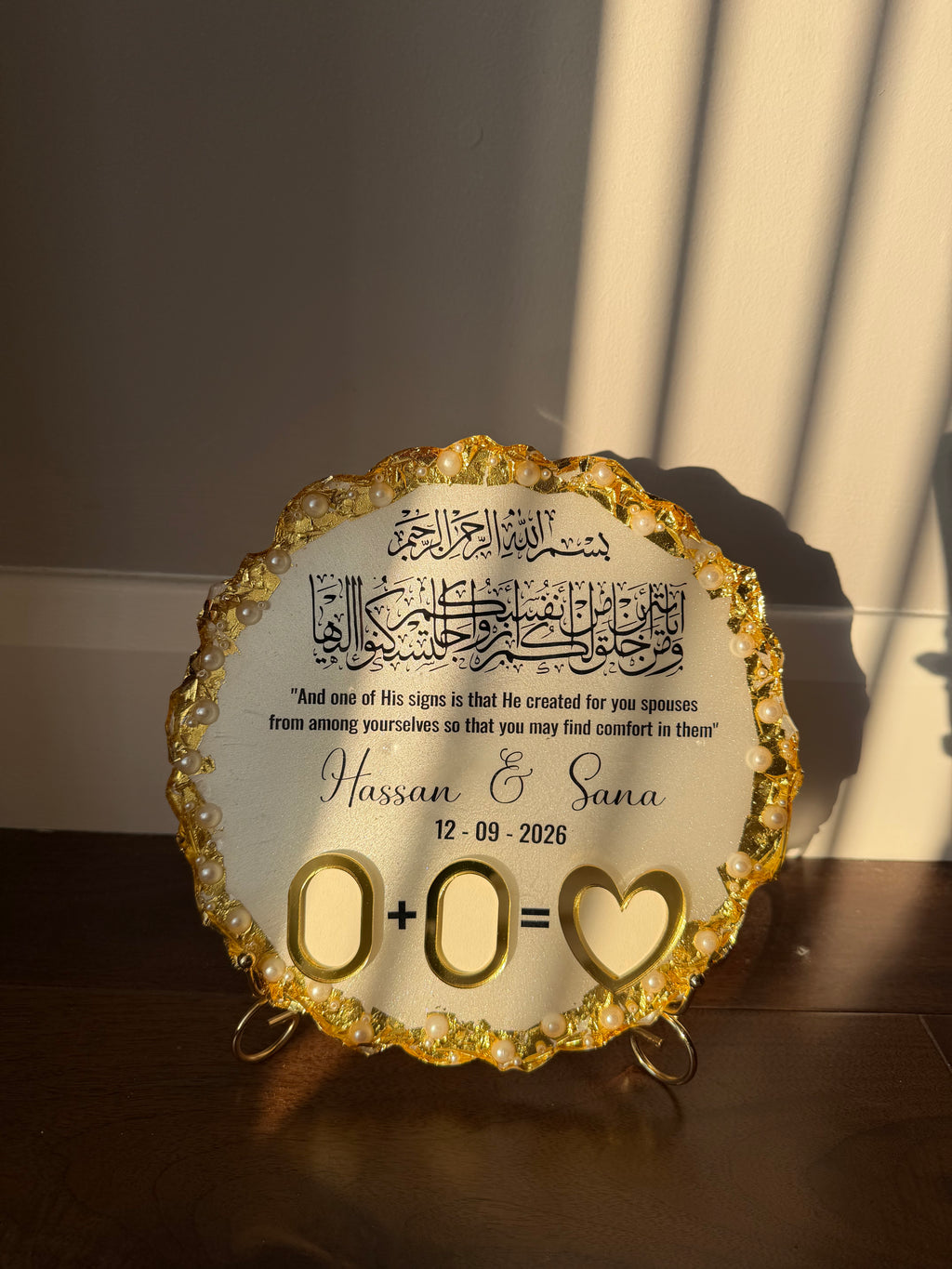 Personalized Resin Wedding Thumbprint board- Nikkah thumb-board