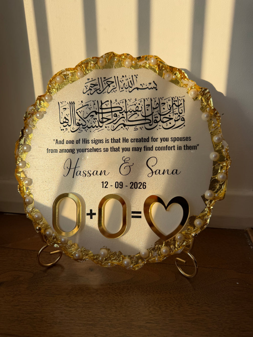 Personalized Resin Wedding Thumbprint board- Nikkah thumb-board