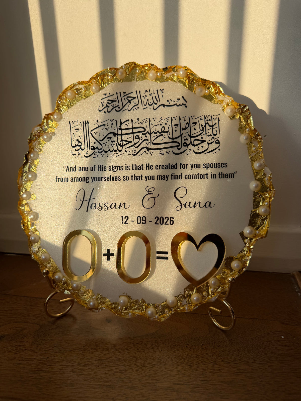 Personalized Resin Wedding Thumbprint board- Nikkah thumb-board