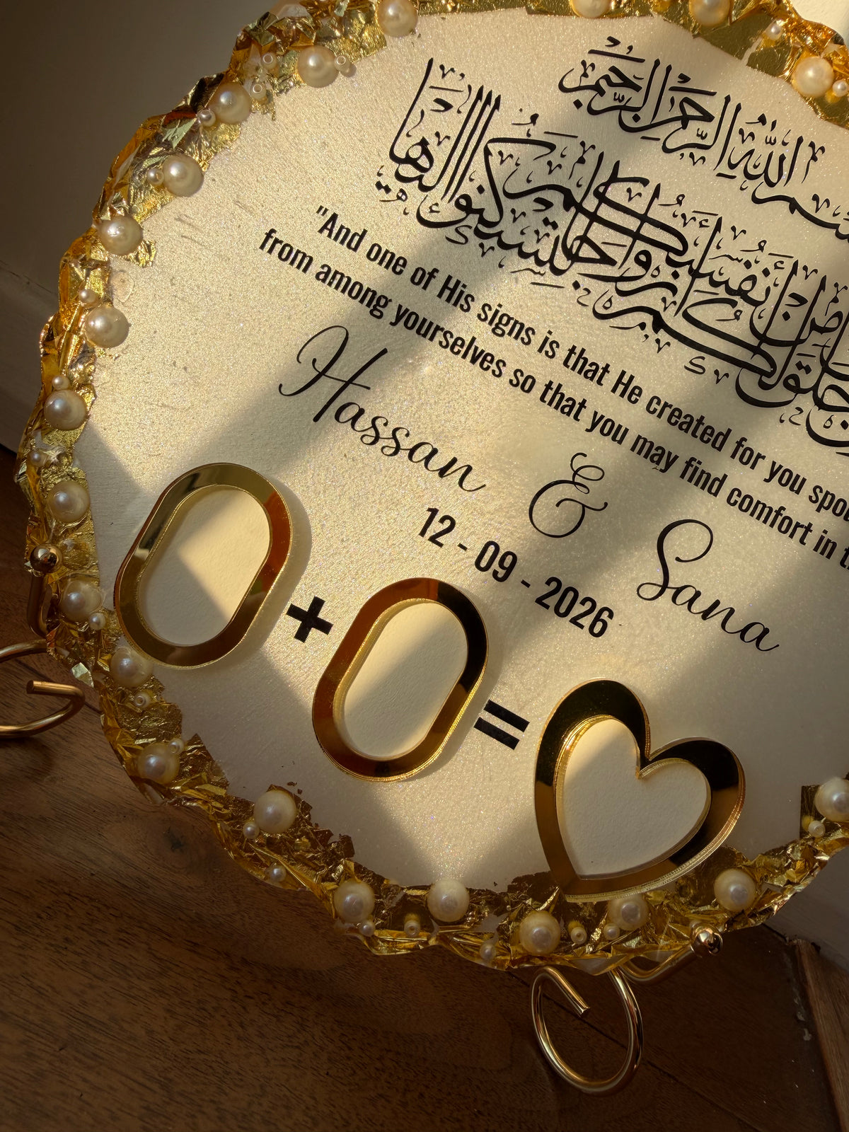 Personalized Resin Wedding Thumbprint board- Nikkah thumb-board