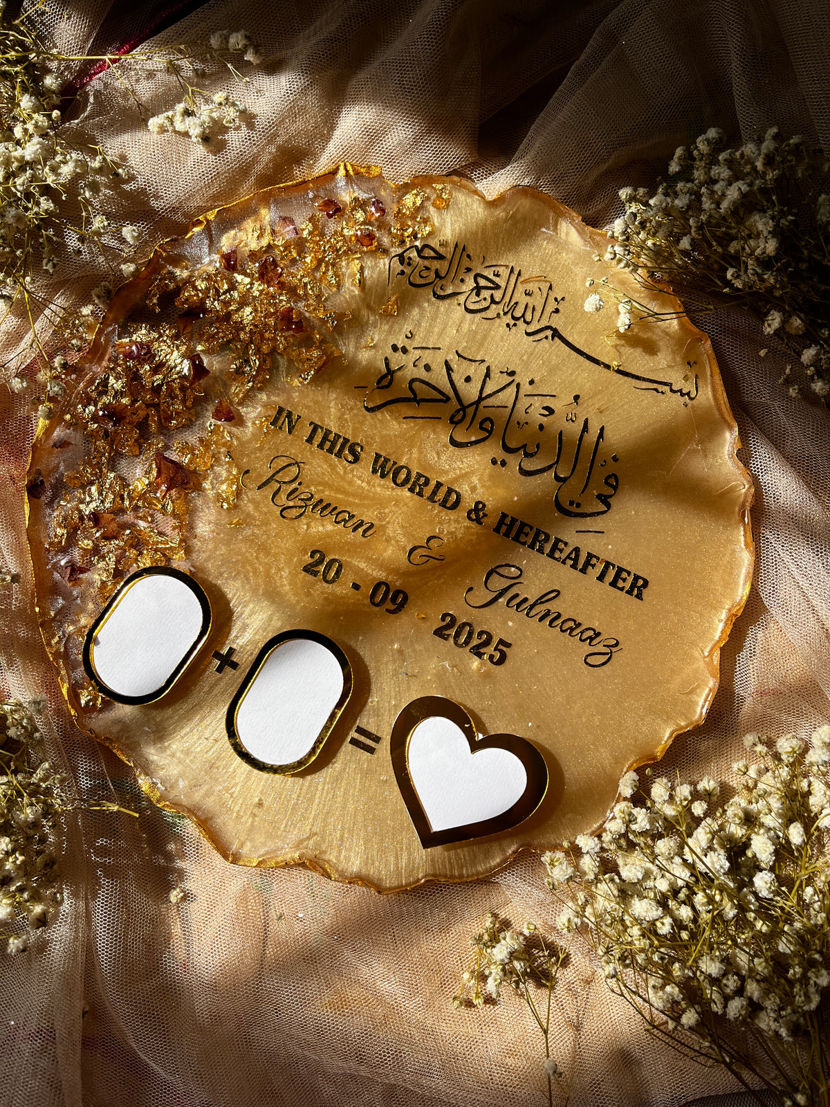 Personalized Resin Wedding Thumbprint board- Nikkah thumb-board
