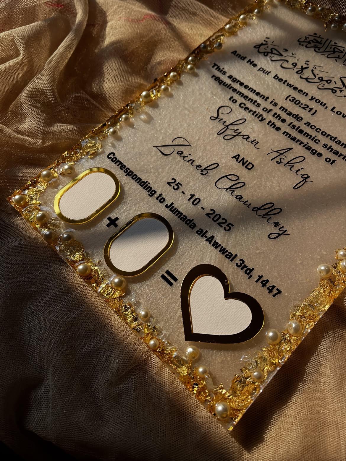 Personalized Resin Wedding Thumbprint board- Nikkah thumb-board