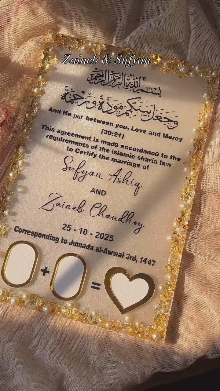 Personalized Resin Wedding Thumbprint board- Nikkah thumb-board